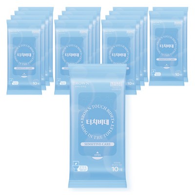 터치비데 센시티브 케어 화장실용 물티슈 리필형 10매