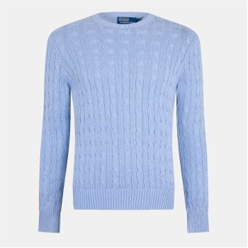 남성 니트 크루넥 넥 점퍼 Mens Knitted Crew Neck Jumper 325466 Blue Hyacinth 14767.._이미지