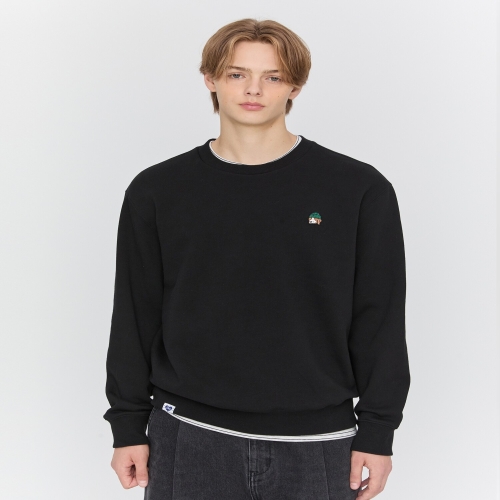 피즈 스몰로고 기모 맨투맨 SPTS5F101BK_이미지