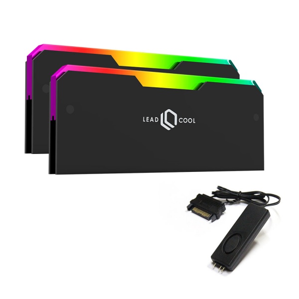 LEADCOOL RH-1 EVO ARGB 메모리 방열판 블랙 KIT (컨트롤러/2팩)_이미지