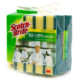 3M 스카치브라이트 항균 <b>스펀지</b> 양면 다목적 수세미 (대)