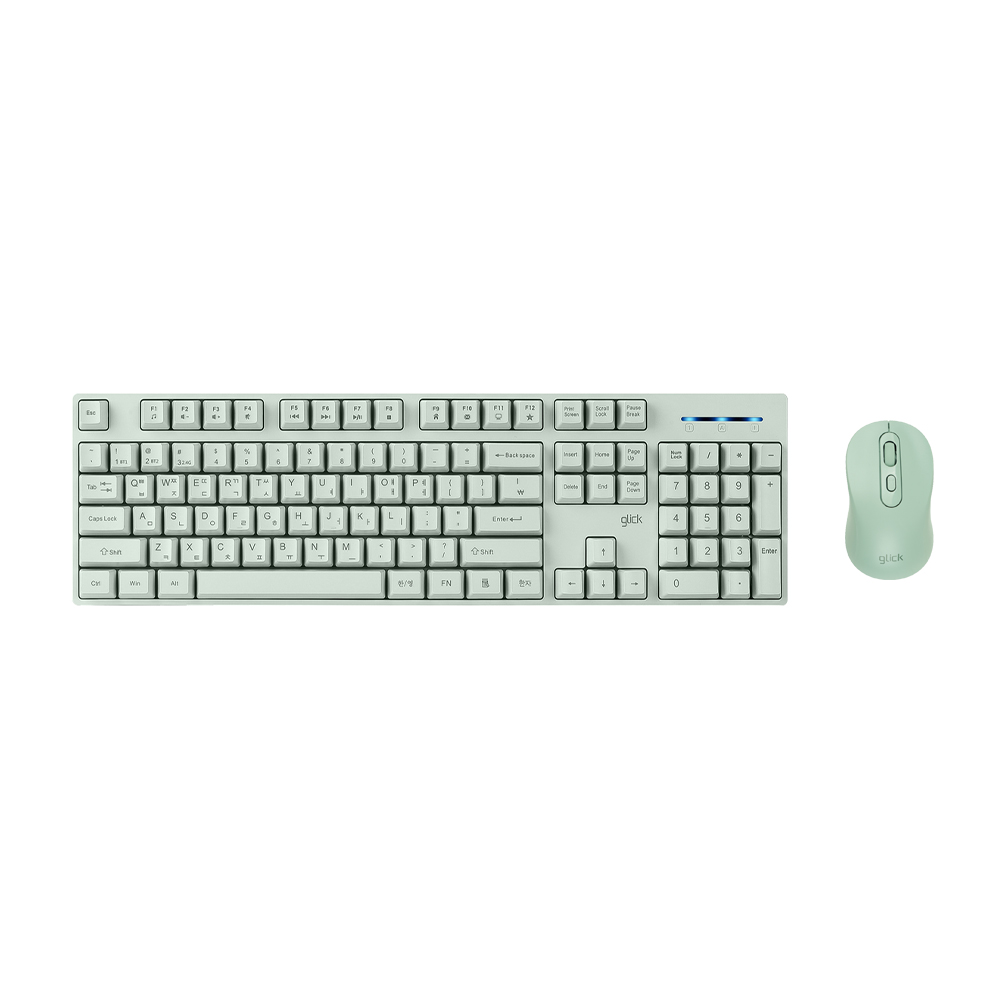 지클릭커 오피스프로 WMK625 스탠다드M 무선 키보드 마우스 세트 (그린)_이미지