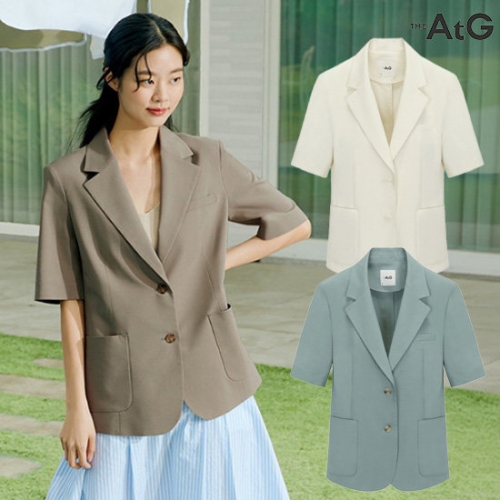 더엣지 린넨혼방 반팔 자켓 WXJK3G03_이미지