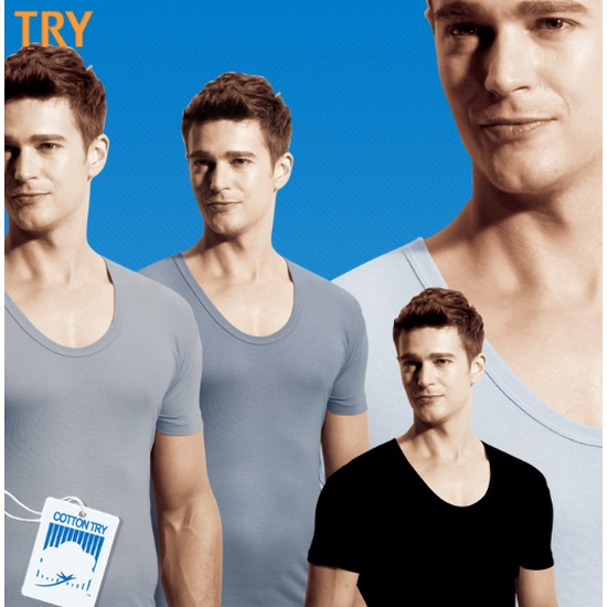 쌍방울 트라이(TRY) 컬러 반팔 런닝 (1매)