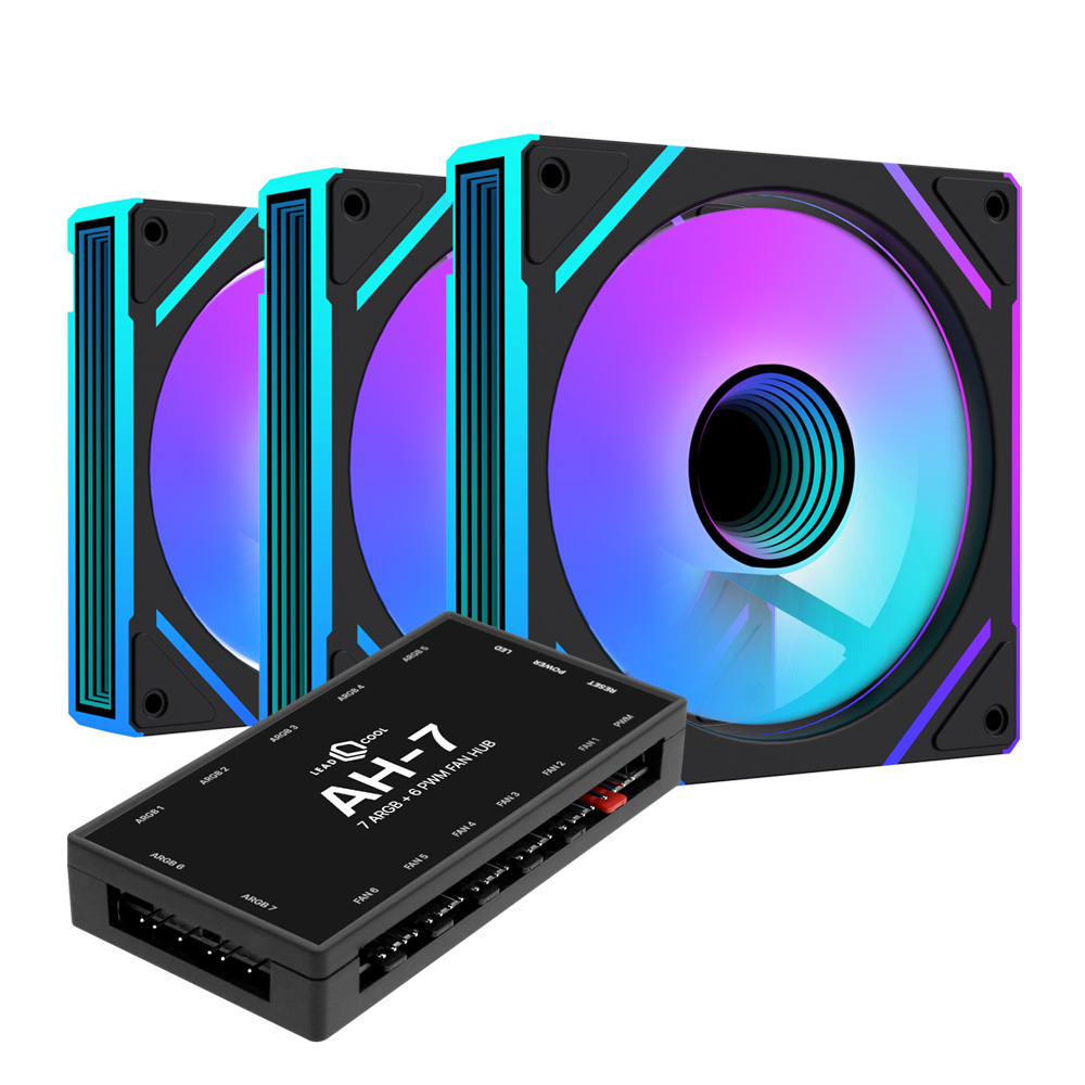 AONE STORM INFINITY PRO-120 ARGB PWM REVERSE (컨트롤러/3팩, 블랙)_이미지