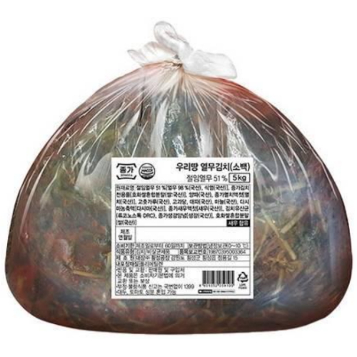 대상 종가 우리땅 열무김치 소백 5kg (1개)