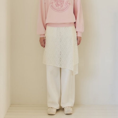 제로스트릿 2컬러 레이스 랩 스커트 ZNSFRR128