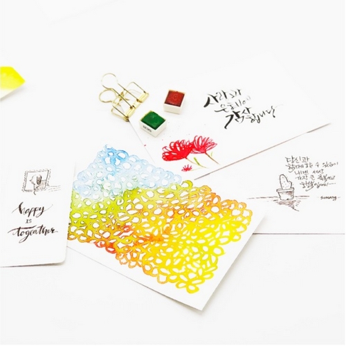 기쁨기업 캘리그라피 무지엽서 띤또레또 350g 4x6 [100매]