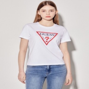 게스 여성 오리지널 삼각 반팔 티셔츠 OP2K9405