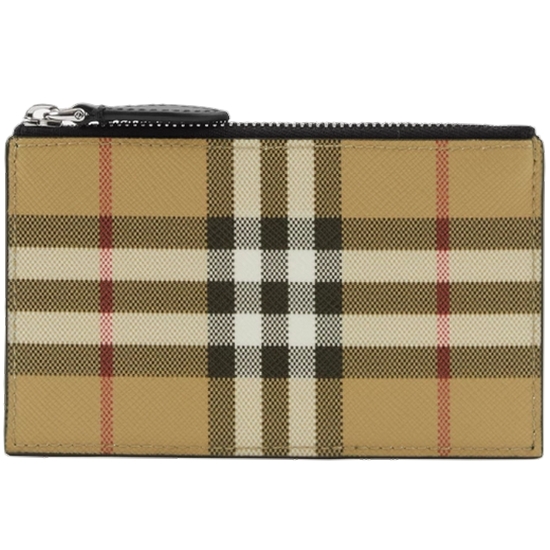  버버리 빈티지 체크 지퍼 아카이브 베이지 카드지갑_8064452