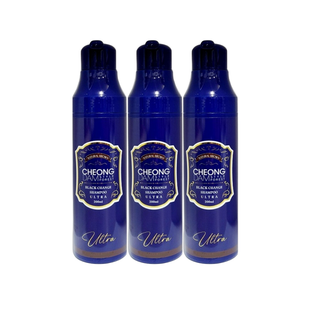 청담스타일 울트라 염색샴푸 자연갈색 200ml (3개)_이미지