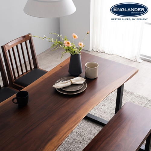 잉글랜더 유타 로즈우드 우드슬랩 원목 식탁 1350 (의자4개)_이미지