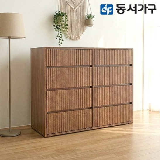 동서가구  카도 4단 템바보드 월넛 모듈 수납장 1000