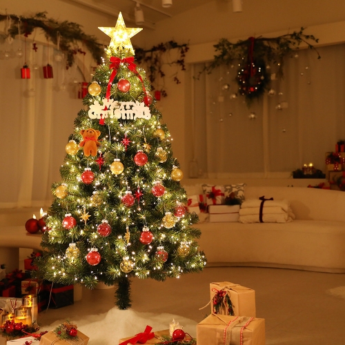 조아트 크리스마스트리 나무 장식 지네전구 풀세트 에끌라레드골드 (150cm)_이미지