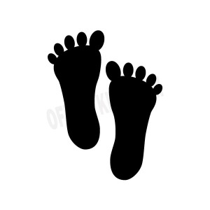 발자국 발바닥 바닥 발모양 스티커 FOOT6 오렌지