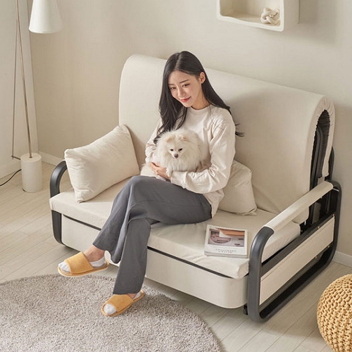 인터데코 낮엔쇼파 밤엔침대 패브릭 소파베드 1인용_이미지