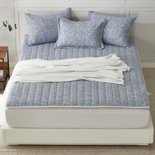 카라 블루 온수매트 커버 (싱글, 100x200cm)_이미지