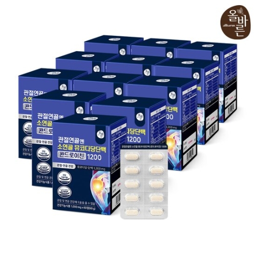 올바른 관절엔 소연골 뮤코다당단백 콘드로이친 1200 1000mg 60정 (12개)