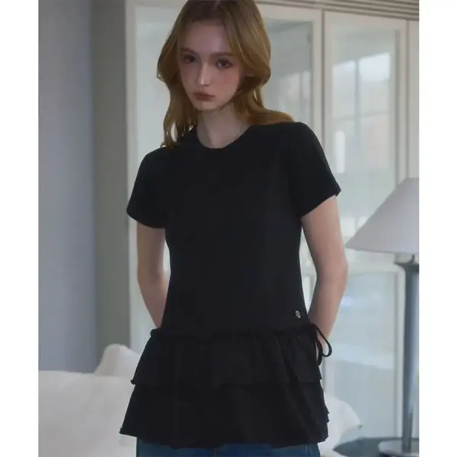 로제프란츠 ROSEFRANTZ Cancan Layered T-shirt Black 5011043345 213742