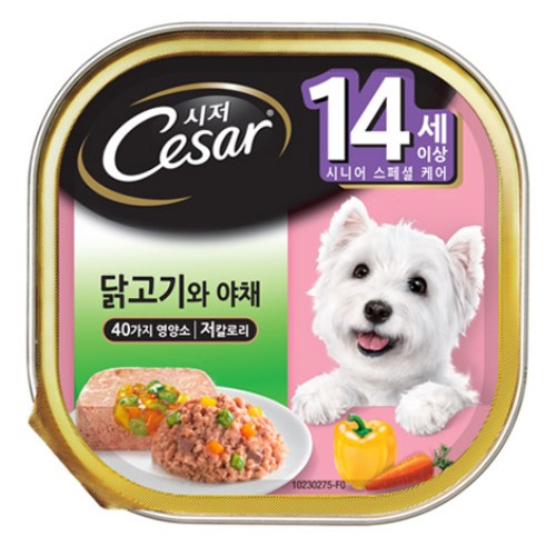 시저 14세이상 닭고기와 야채 캔 100g (96개)_이미지