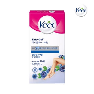 CJ라이온 비트 Veet 왁스 스트립 민감성 피부용x1개 제모 셀프왁싱 제모패치 팔다리제모 왁싱 테이프