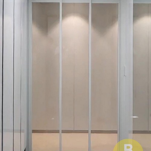바른도어 초슬림 화이트 브론즈강화유리 3연동 자동문 (~1.3m)_이미지