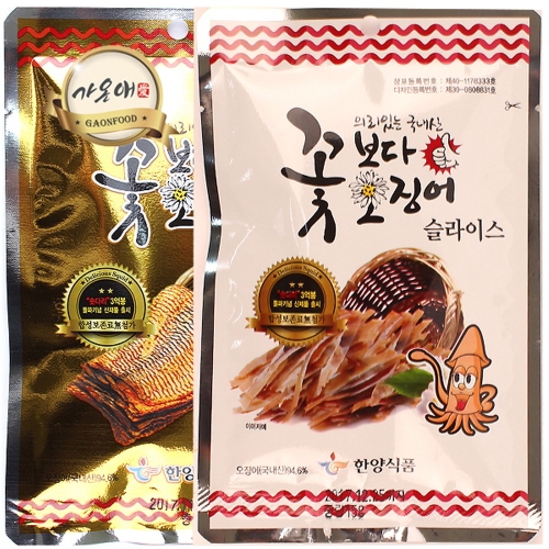 가온애 한양식품 꽃보다오징어 오리지날5봉 + 소트프5봉 / 꽃오징어 슬라이스 한양 오징어다리 조미 간식