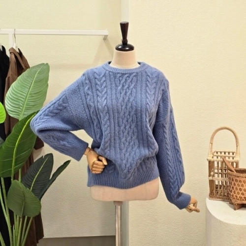 포커스 꽈배기 라인 라운드 니트 FW5K3KT32798_이미지