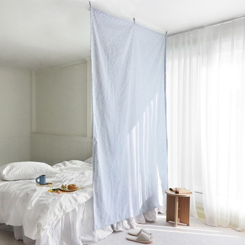 까사베르데 블루 워블 패브릭 파티션 (135x220cm)_이미지