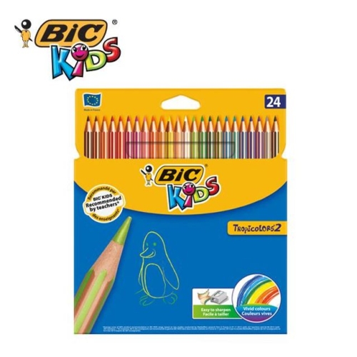 BIC 트로피컬러 스트라이프 색연필 [24색]
