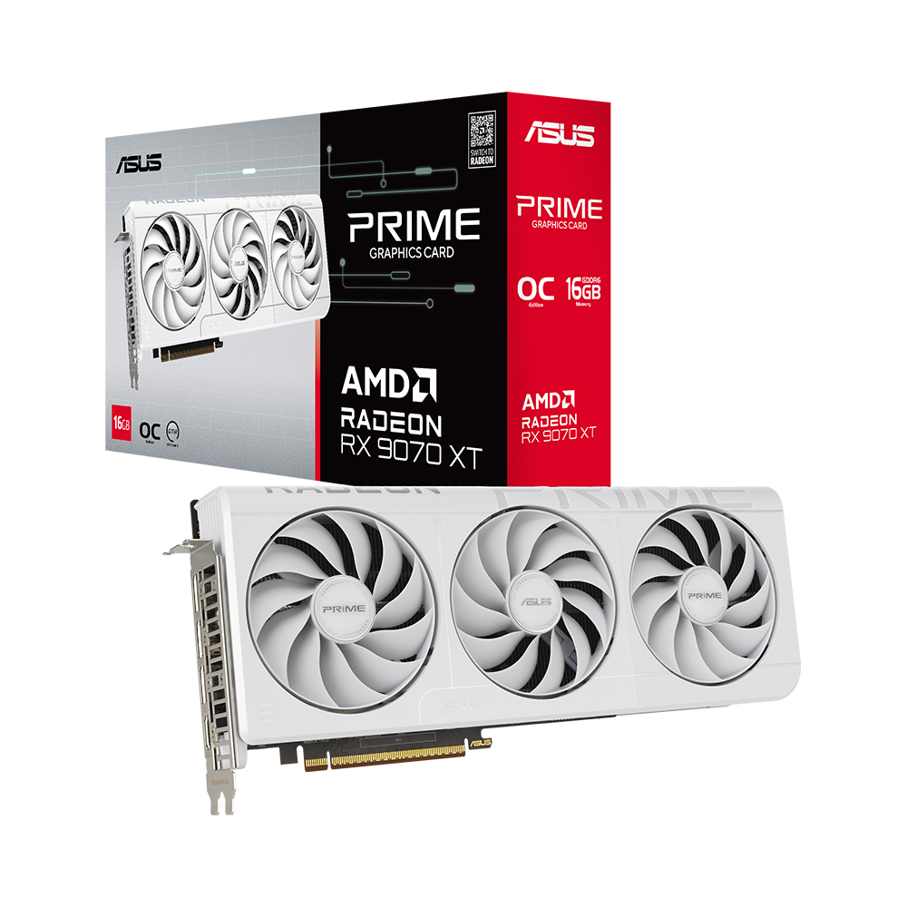 ASUS PRIME �󵥿� RX 9070 XT WHITE OC D6 16GB �����Ƽ����