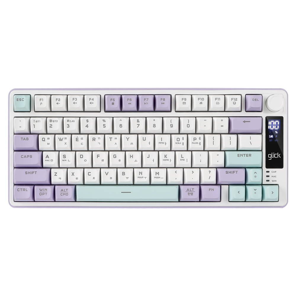 지클릭커 OFFICEPRO WK50 사일런스 M RGB 무소음 방수 무선 블루투스 78 (Mint met Purple)_이미지