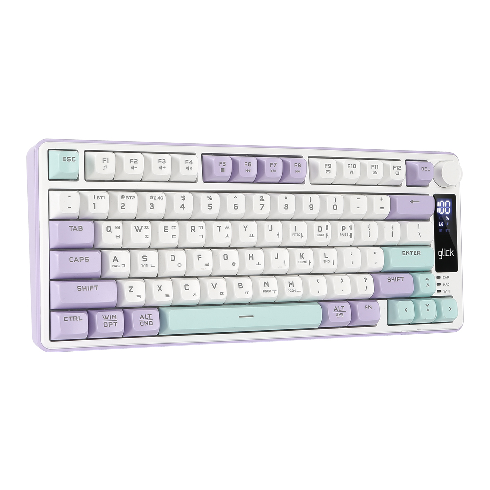 지클릭커 OFFICEPRO WK50 사일런스 M RGB 무소음 방수 무선 블루투스 78 (Mint met Purple)_이미지