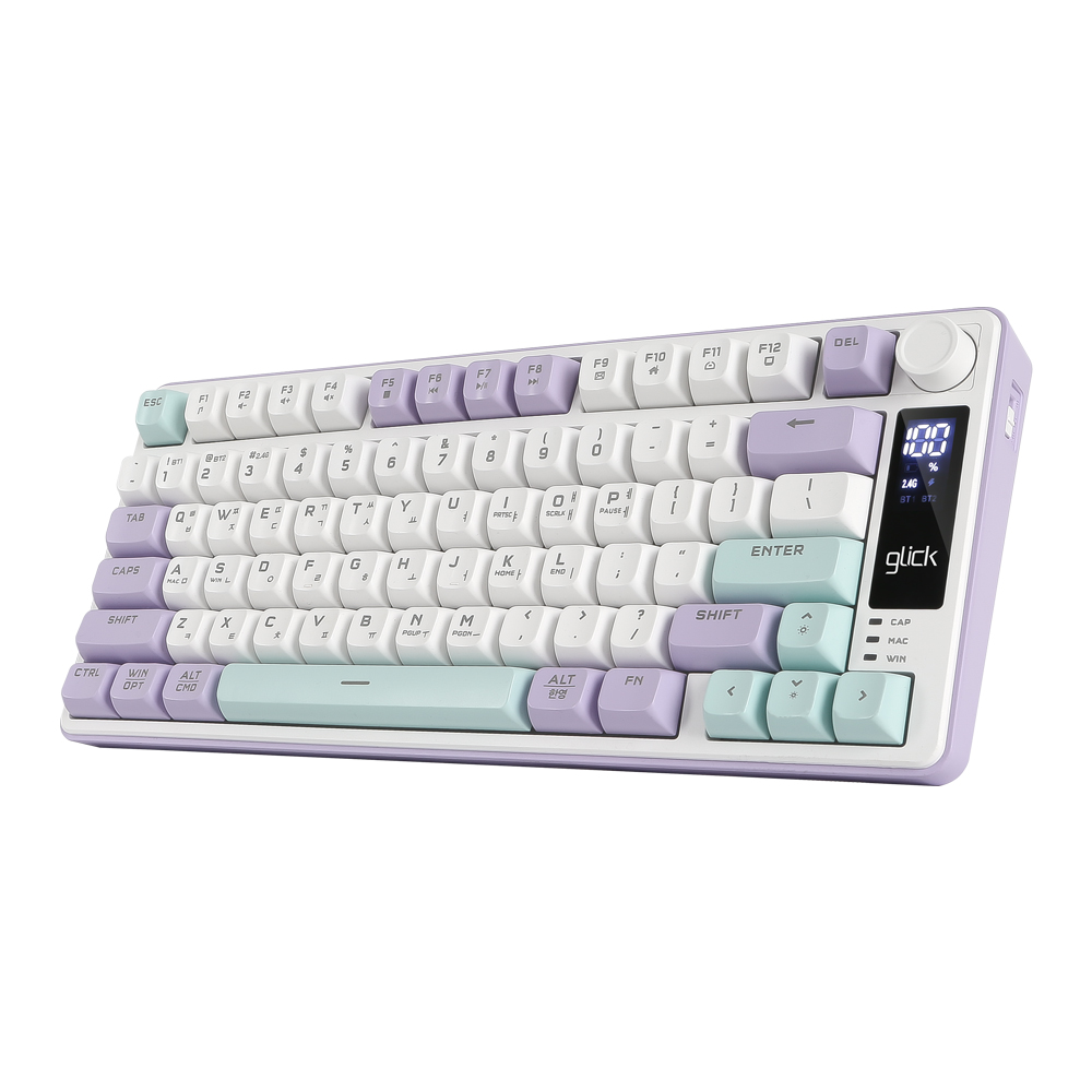 지클릭커 OFFICEPRO WK50 사일런스 M RGB 무소음 방수 무선 블루투스 78 (Mint met Purple)_이미지