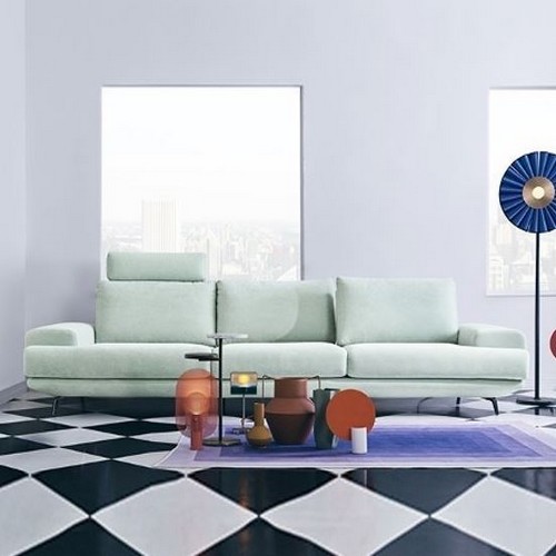 에싸 오거스 스윙기능 카시미라 패브릭 소파 4인용 (스툴별도)_이미지