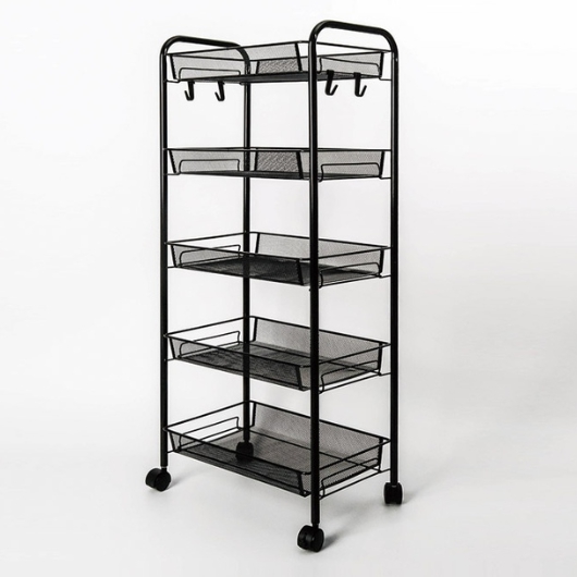 마켓플랜  메쉬 철제 5단 트롤리