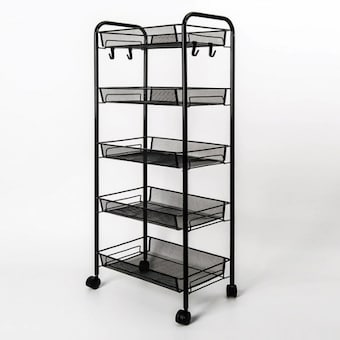 마켓플랜 메쉬 철제 5단 <b>트롤리</b>