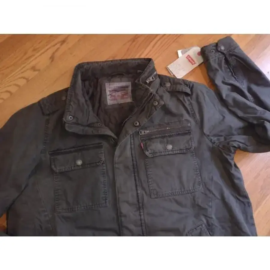 리바이스바디웨어 남성 워시드 코튼 밀리터리 재킷 코트 올리브 그린 2XL 사이즈 5561708