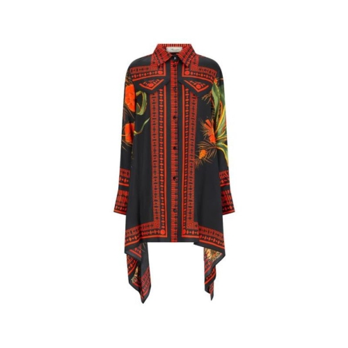블루마린 미디 원피스 P622A781A F9904 Black orange_이미지