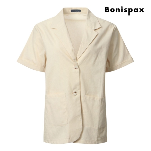 보니스팍스 린넨 카라 반팔 싱글 자켓 XP6JK005M0