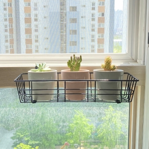 엠에스리빙 다용도 창틀 선반 화분걸이 블랙/화이트