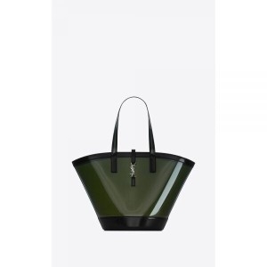  생로랑 명품 토트백 비닐 유광 가죽 Panier 미디엄백 느와 블랙 PEPPER민트 가방 773697FAC0X3055