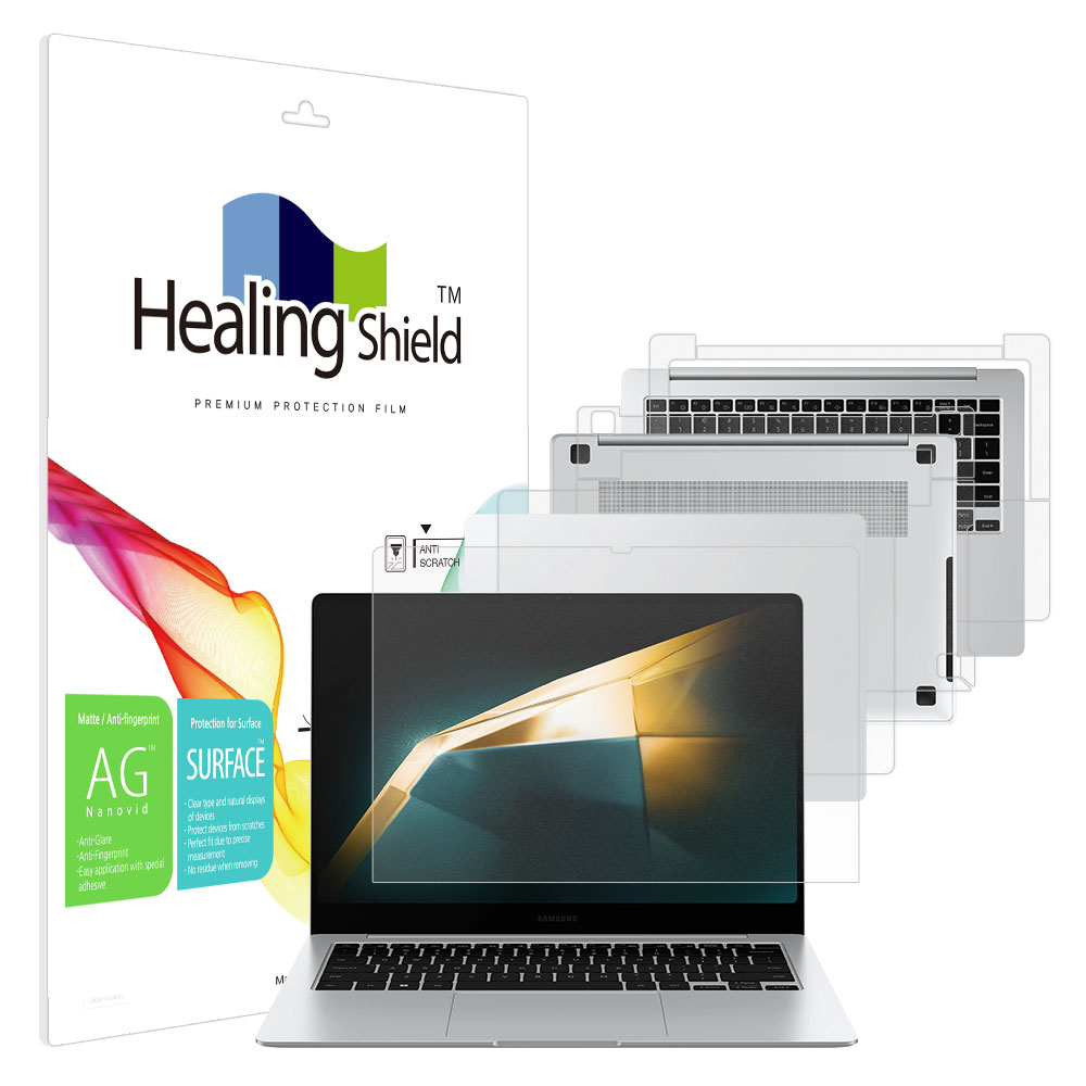 폰트리 힐링쉴드 삼성전자 갤럭시북4 프로 NT940XGQ NT940XGK 저반사 지문방지 (액정보호필름 + 외부보호필름 3종 세트)_이미지