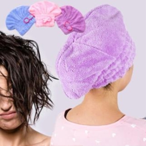 빨리 마르는 머리 드라이 헤어캡 수건 보라 프리미엄 대형 인테리어도어훅