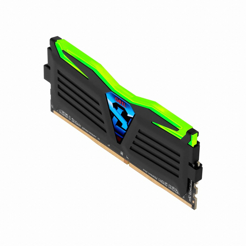 GeIL DDR4-2400 CL17 SUPER LUCE BLACK 그린 패키지 (16GB(8Gx2))_이미지