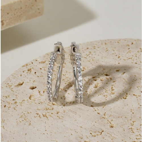 미니골드 김천점 14K 18K DIA 랩-1.5 다이아몬드 테니스 원터치 라지 1.5mm 귀걸이 EAAM4008L