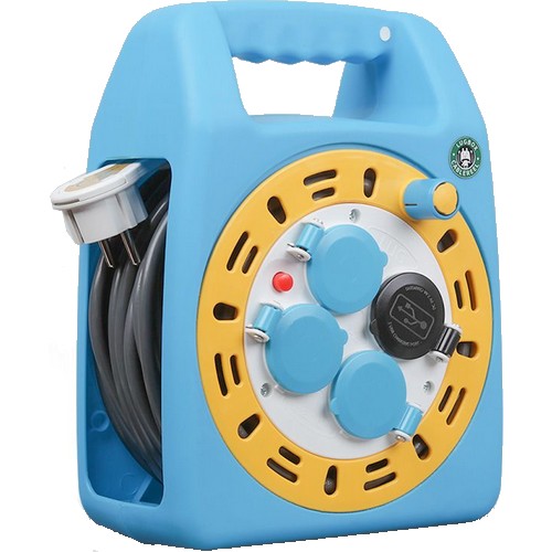 러그박스 3구 USB 캡형 캠핑릴선 블루 (20m)