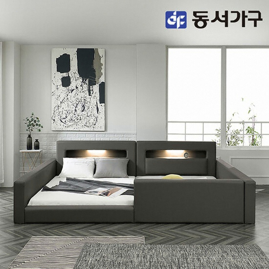 동서가구 이즈 포비 둥지형 LED 패밀리침대 SS+SS (본넬스프링)_이미지