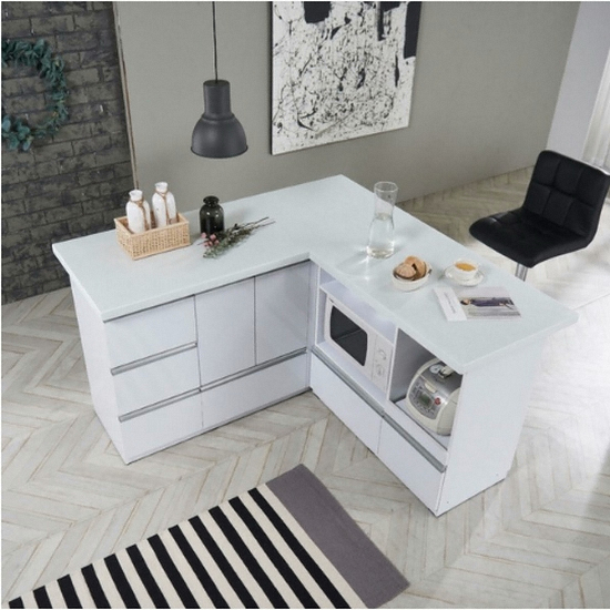 퍼니아트 프리즈 인조대리석 홈바 풀 (의자별도)_이미지