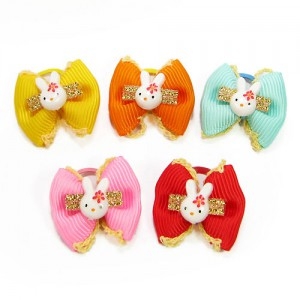 문펫 문펫 토끼리본 고무줄  5색x4쌍 20개/1판